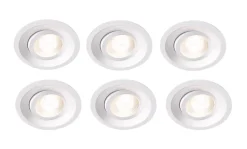 Plejd smart tilt lavtbyggende spot / downlight 2200-4000K IP44 8W RA90 - 6 pakning
