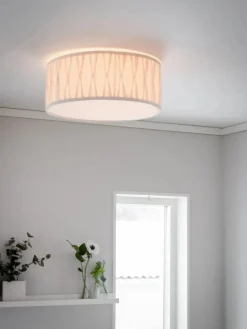 Plissè taklampe 45 - Hvit