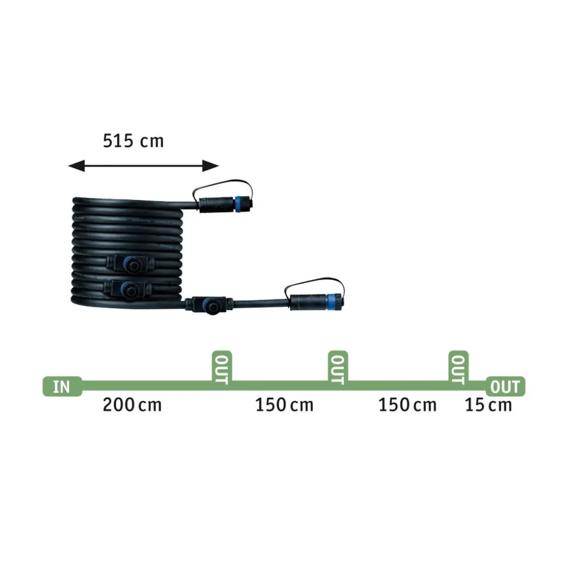 Plug & Shine Sting spot med spyd 6,4W 3000 Kelvin IP67 - 3 pakning utbyggingssett