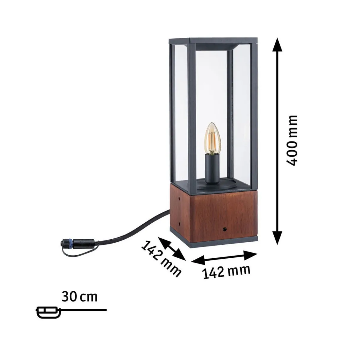Plug & Shine Venea pullert IP44 40 cm 2W 1900 Kelvin E14 - 24 Volt