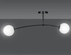 Pregos taklampe 2 lys - Svart/Opal