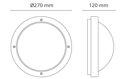 Primo vegg / taklampe 11,5W 3000K IP65 dimbar