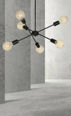 Proton takpendel 6 lys - Svart