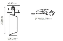 Q-Focus SR95 innfelt takspot 2700K 20 til 43° lysspredning 11W dimbar - Hvit
