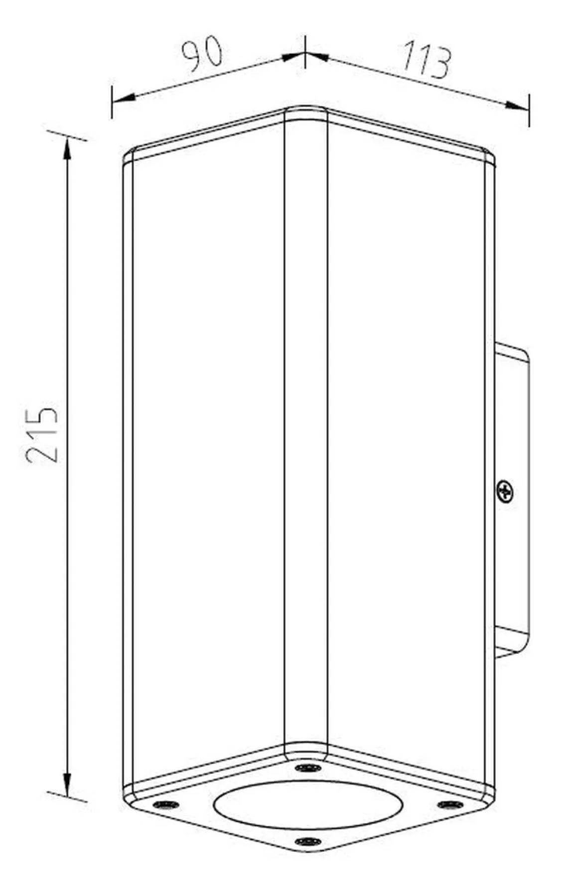 Quadro K2 vegglampe utendørs opp/ned IP54 - Grafitt grå