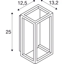 Quadrulo vegglampe utendørs 7,4W 3000 Kelvin IP55