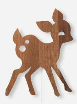 Rådyr vegglampe - røkt eik