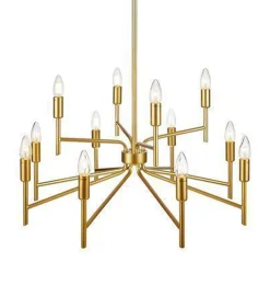 Regent takpendel 12 lys - Gullfarget - Gull