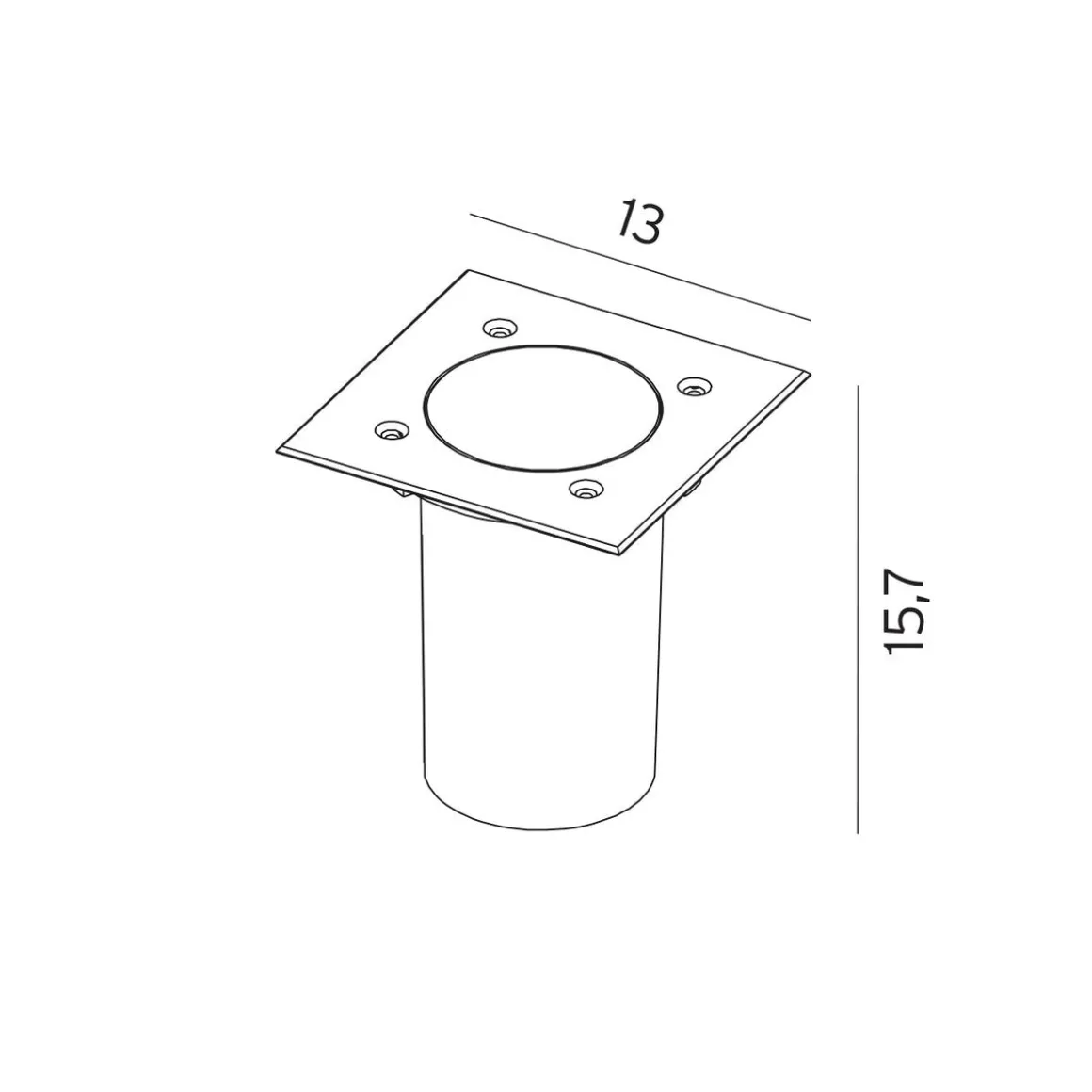 Rena 1555 uplight firkantet IP68 5,5W