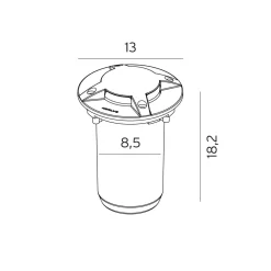 Rena 1631 uplight rund IP68 5,5W