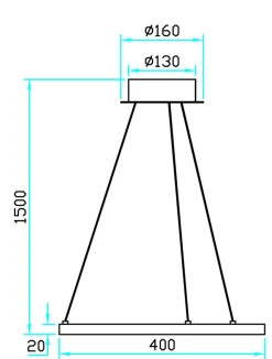 Ringo 40 cm takpendel 12W 2700 Kelvin RA90 dimbar - Svart