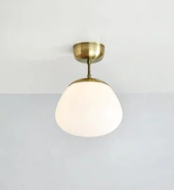 Rise taklampe - Antikk messing/Opal hvit - Messing / Opal