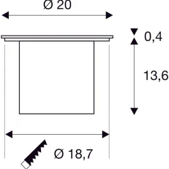 Rocci 200 rund nedfellbar uplight 16W 3000 Kelvin IP67