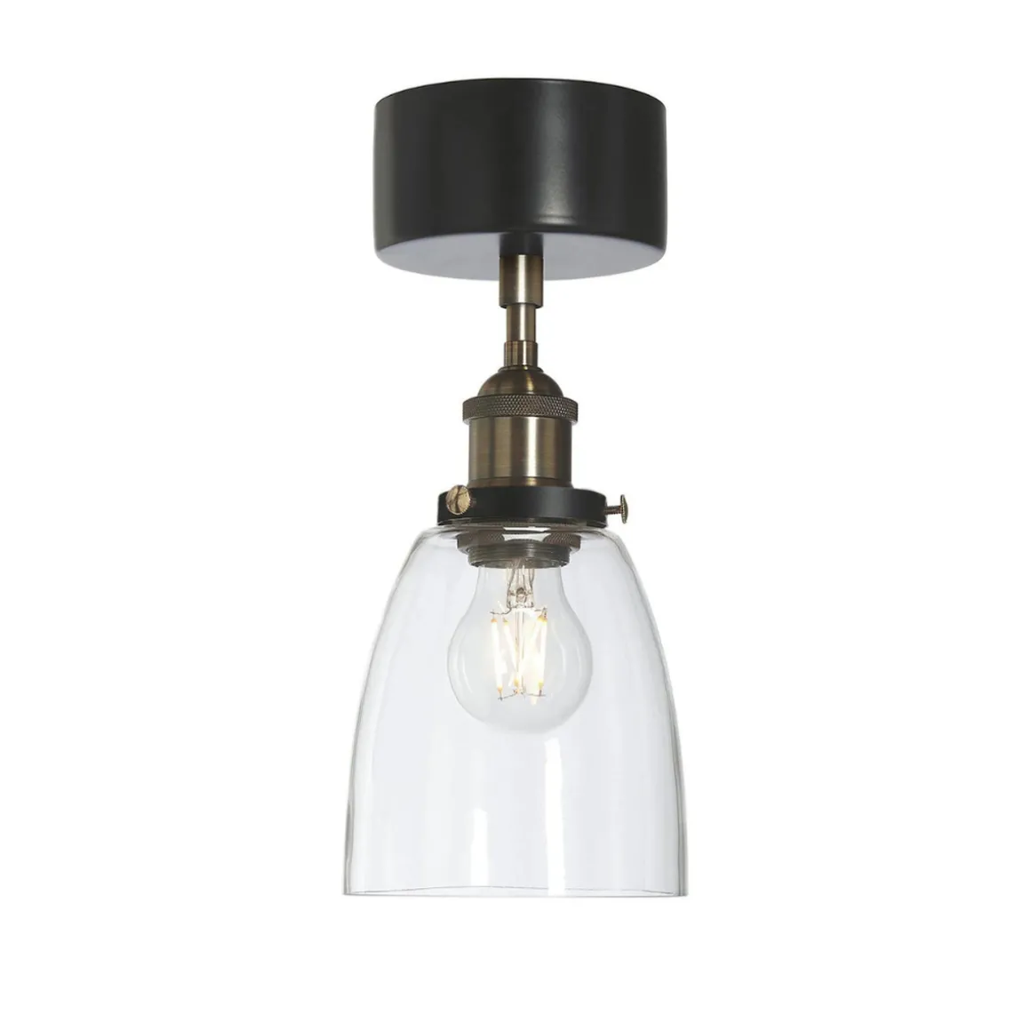 Rock taklampe - Svart/Klar