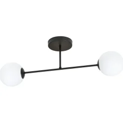 Roma taklampe 2-lys - Svart/Opal