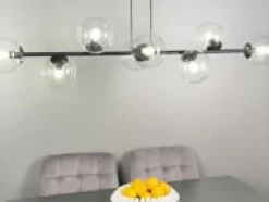 Rossi takpendel 8 lys - Svart/Klartglass