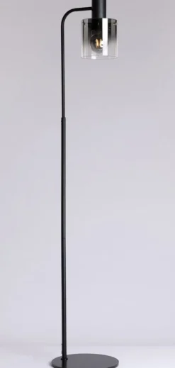 Roxy gulvlampe - Svart/Røykfarget glass