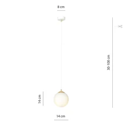 Royal takpendel - Hvit/Opal/Gullfarget