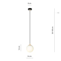 Royal takpendel - Svart/Opal/Gullfarget