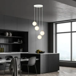 Royal takpendel 4-lys - Hvit/Opal/Gullfarget