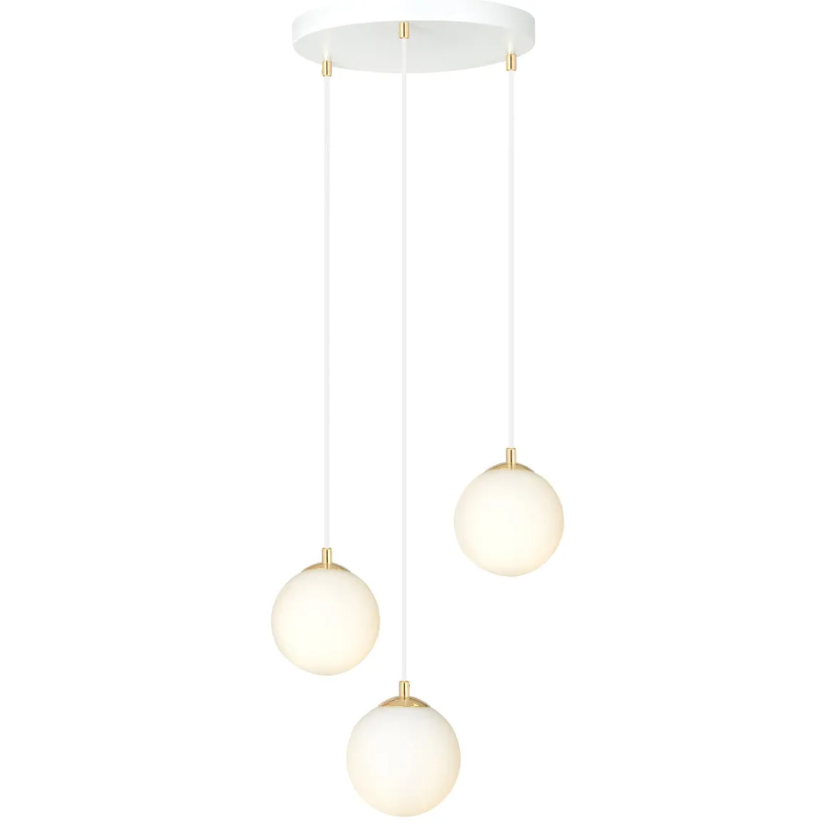 Royal takpendel 3-lys - Hvit/Opal/Gullfarget