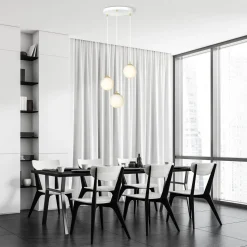 Royal takpendel 3-lys - Hvit/Opal/Gullfarget