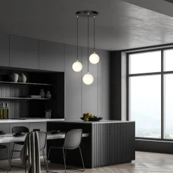 Royal takpendel 3-lys - Svart/Opal/Gullfarget