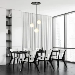 Royal takpendel 3-lys - Svart/Opal/Gullfarget