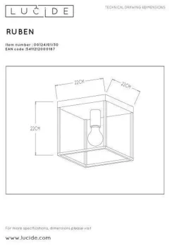 Ruben taklampe - Svart
