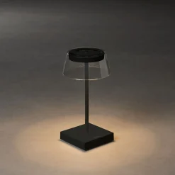 Scilla bordlampe 27 cm IP54 oppladbar USB - Svart