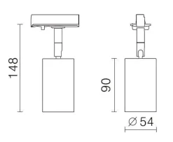 Secco spotskinne 4 spotter 2 meter - Pure white