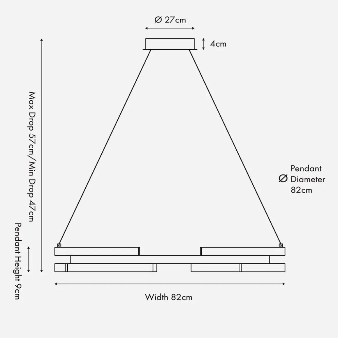 Sienna takpendel 85 cm 80W 2200-2900 Kelvin - Dimbar