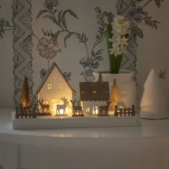 Siluett motiv 6 varmhvite LED på batteri