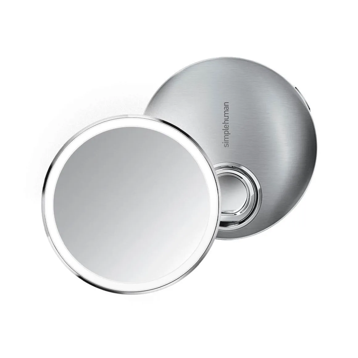 Simplehuman håndholdt sminkespeil med lys, sensor og oppladbart 10cm - Børstet stål