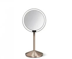 Simplehuman sminkespeil med lys, 12 cm - Rosegull, reisespeil