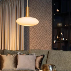 Singala takpendel 30 cm - Svart/Opal/Messingfarget