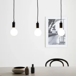 Sky pendel rett 3 lys - Svart - Svart