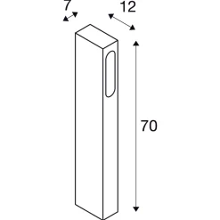 Slotbox pullert 70 cm 8W 3000 Kelvin IP44