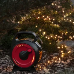 Slynge 1200 LED, 37 meter julelys på trommel IP44 - Varmhvit