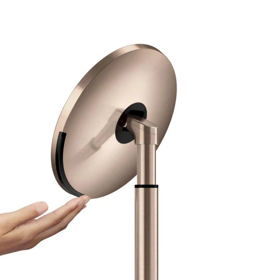 Sminkespeil med lys, sensor og oppladbart 20cm - Rosegull