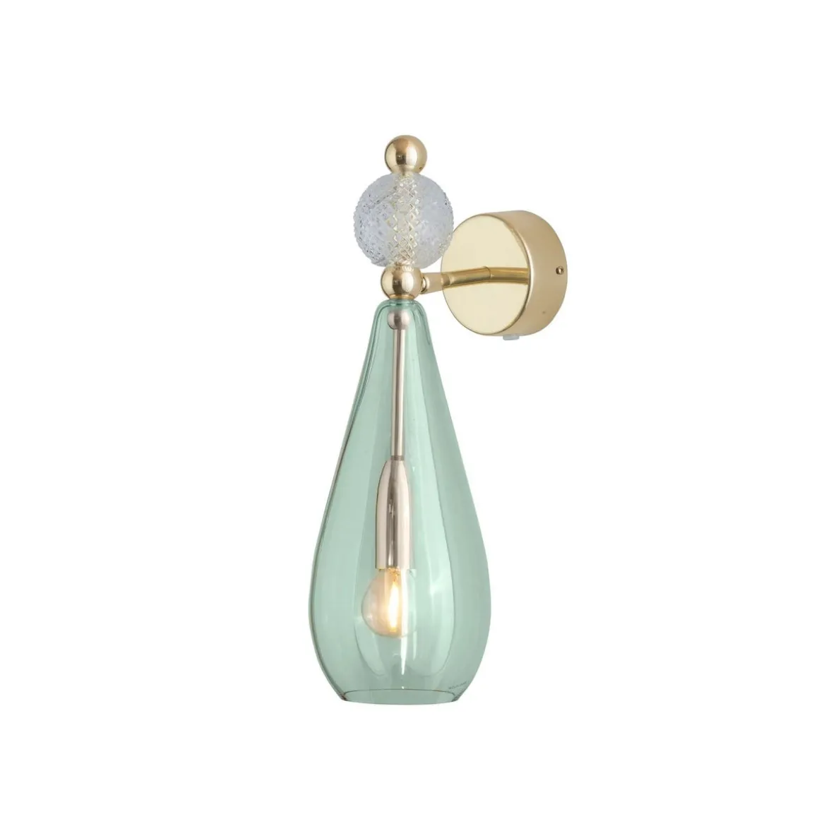 Smykke vegglampe M - Skogsgrønn/Gull