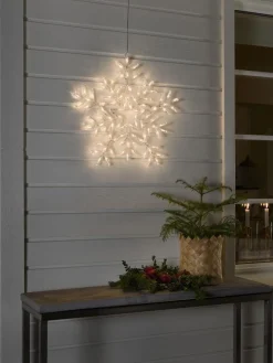 Snøfnugg med 90 varmhvite LED 58 cm IP44 utendørs