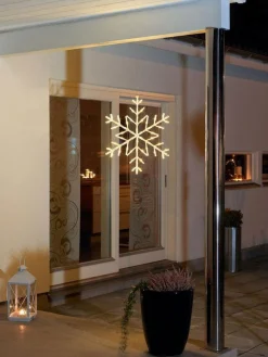 Snøfnugg med 60 varmhvite LED 60 cm IP44 utendørs