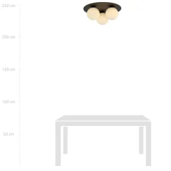 Solar taklampe 3 lys - Svart/Opal