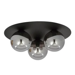 Solar taklampe 3 lys - Svart/Røykfarget