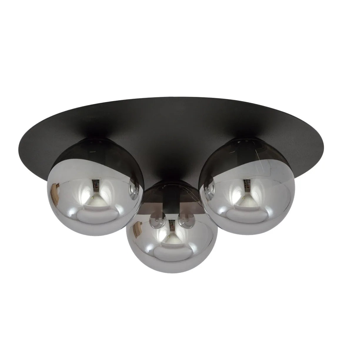 Solar taklampe 3 lys - Svart/Røykfarget