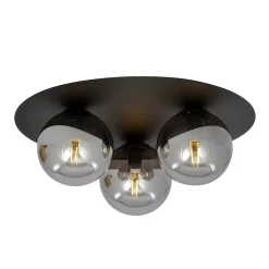 Solar taklampe 3 lys - Svart/Røykfarget