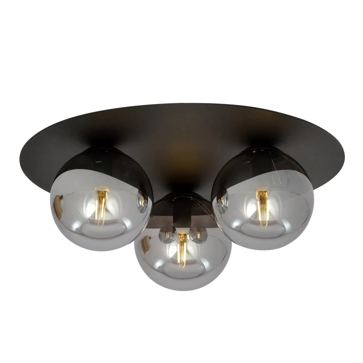 Solar taklampe 3 lys - Svart/Røykfarget