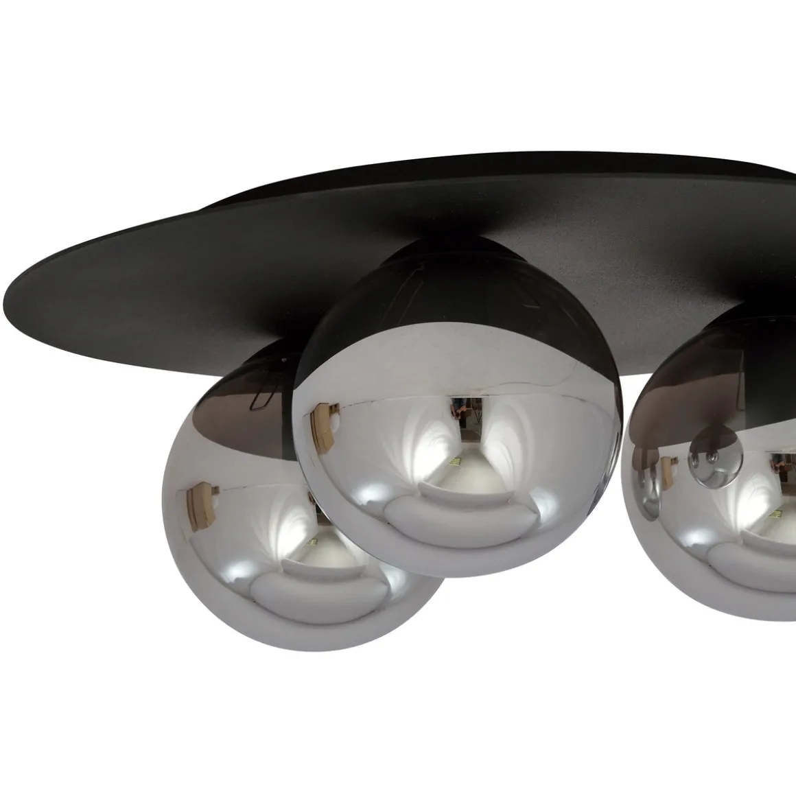 Solar taklampe 3 lys - Svart/Røykfarget