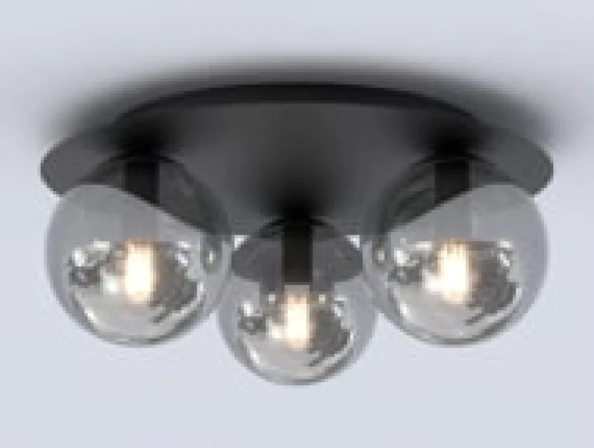 Solar taklampe 3 lys - Svart/Røykfarget